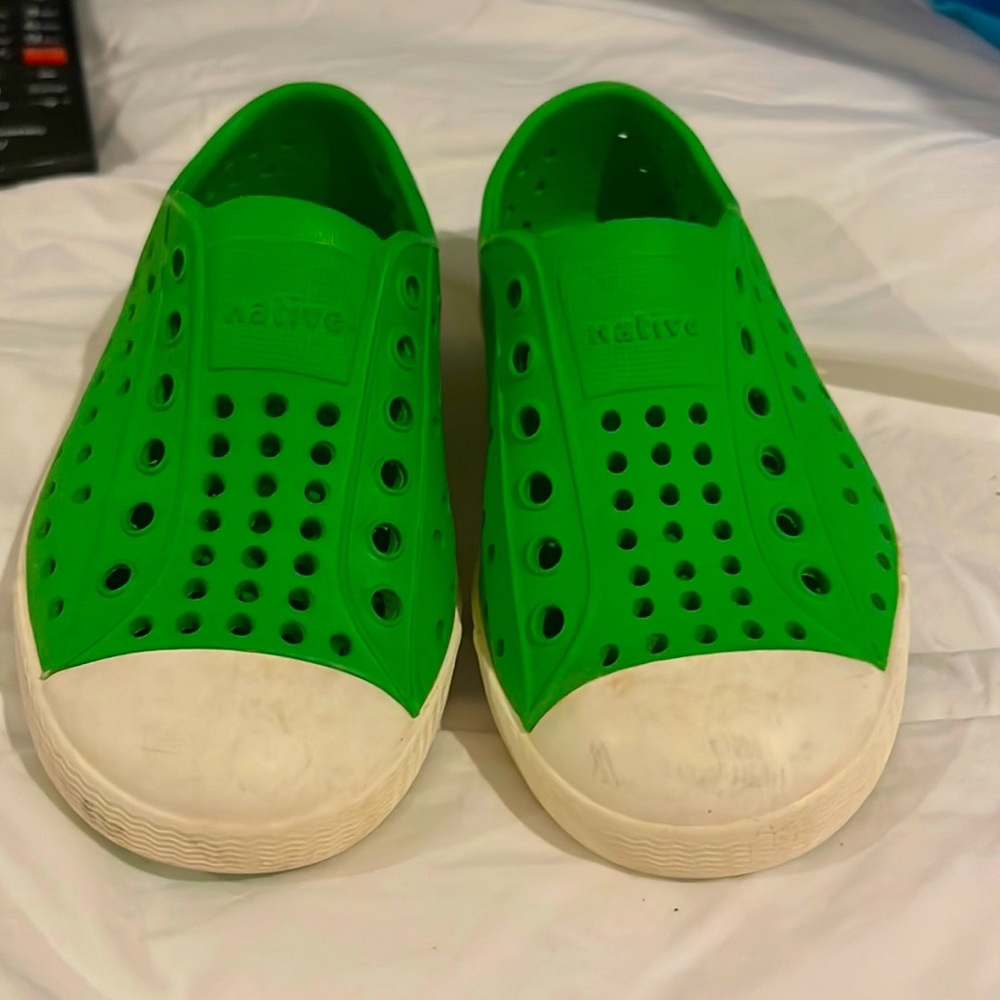 Bright green native shoes